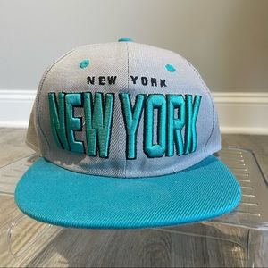 New York Teal & Grey Men’s Adjustable Flatbill SnapBack